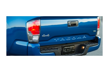 rear end of blue toyota tacoma truck