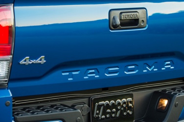 tailgate of blue toyota truck